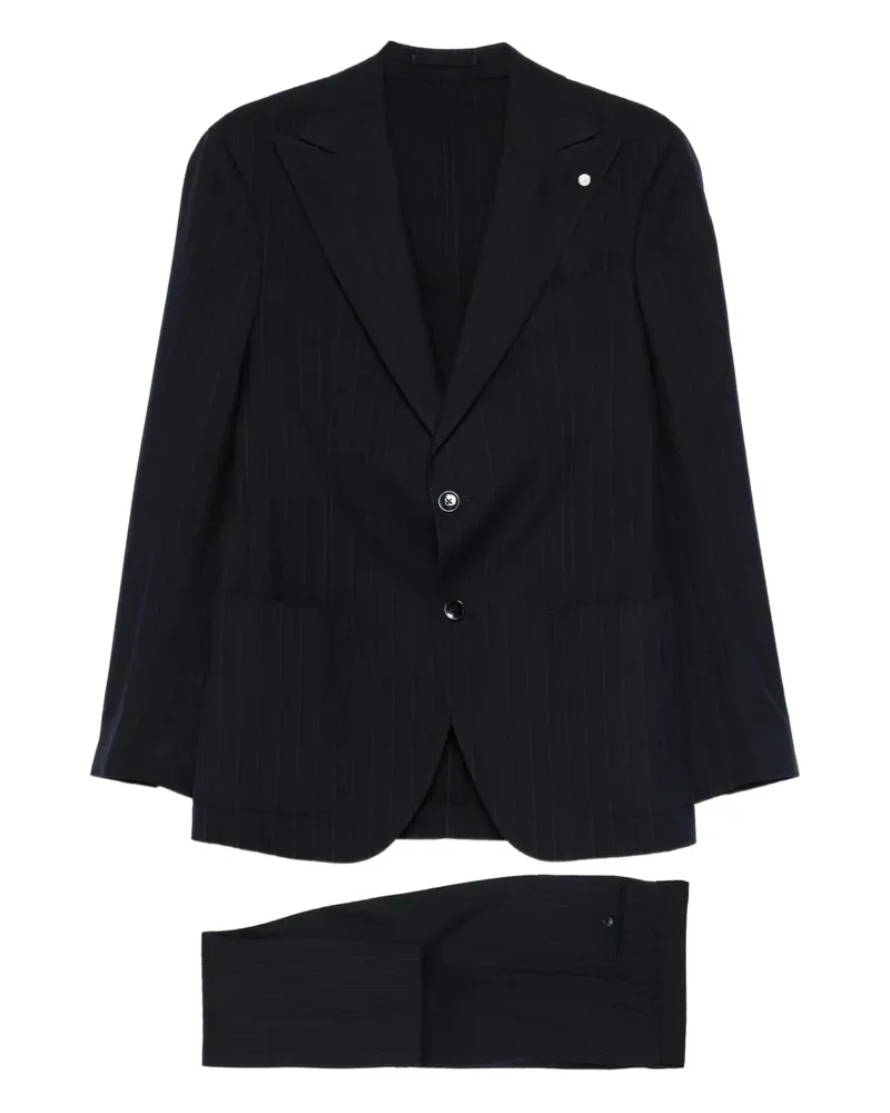 Luigi Bianchi Mantova pinstripe skirt - Blau Blau