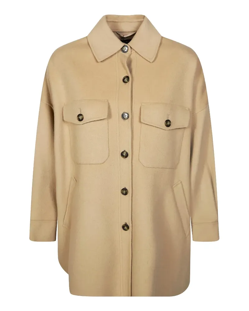 Max Mara buttoned flap-pocket coat - Nude Nude