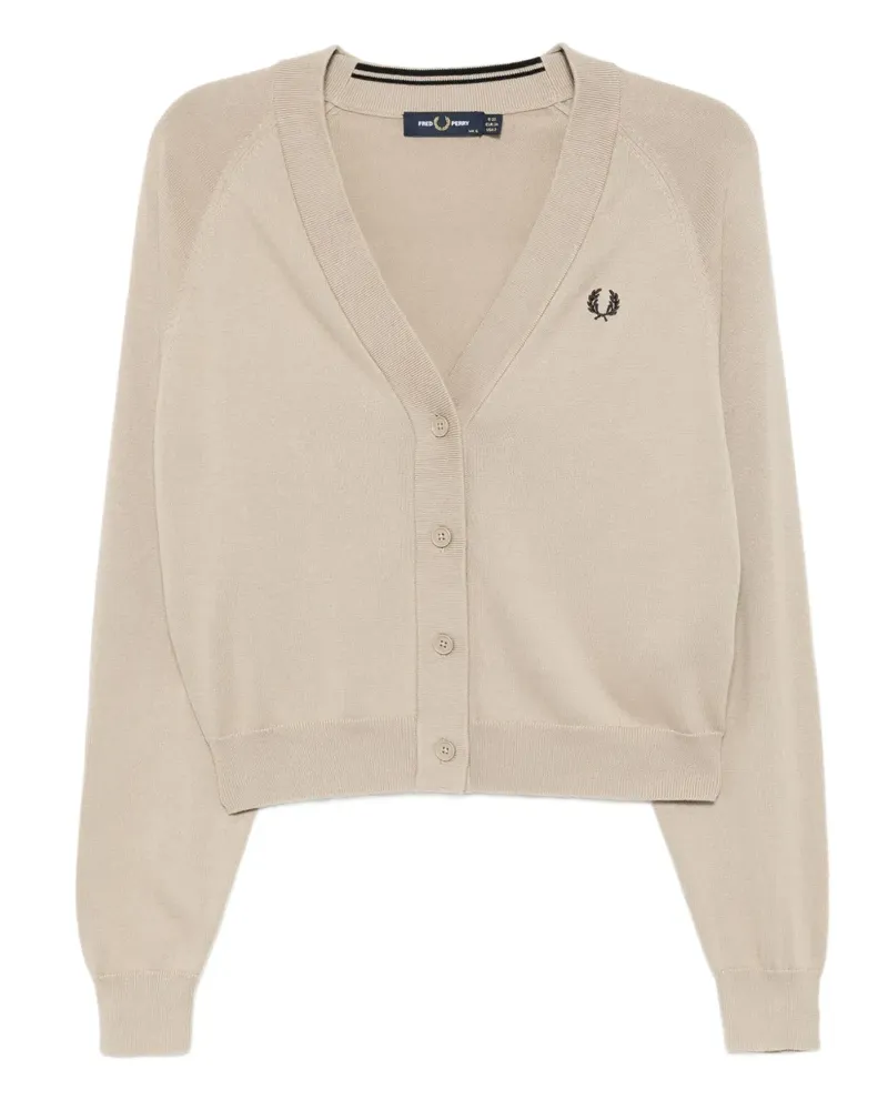 Fred Perry Cardigan mit Logo-Stickerei - Nude Nude