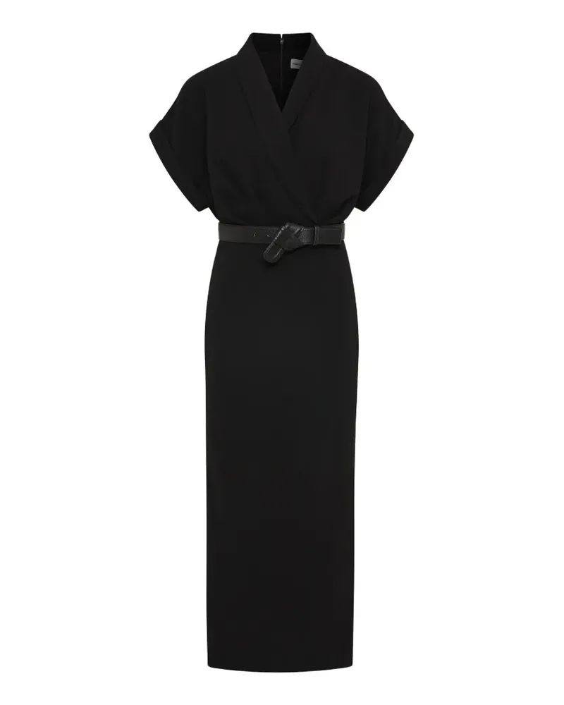 Rebecca Vallance Kurzärmeliges Tallon Midikleid - Schwarz Schwarz