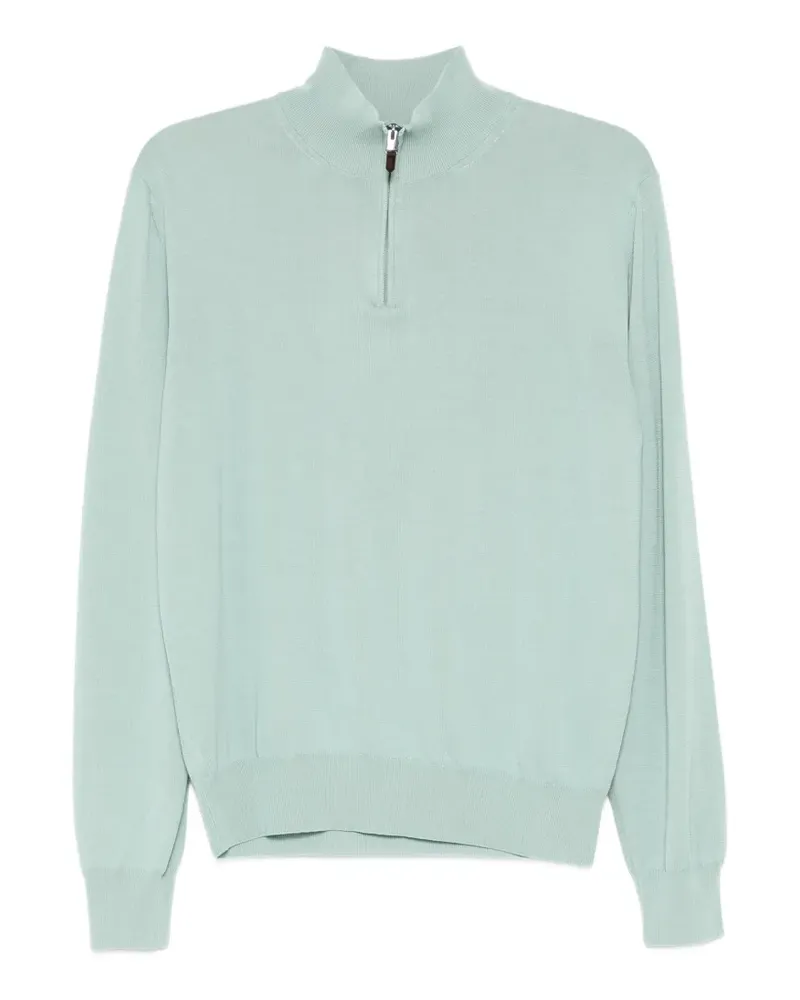 Canali stand-collar zip-up sweater - Grün Grün