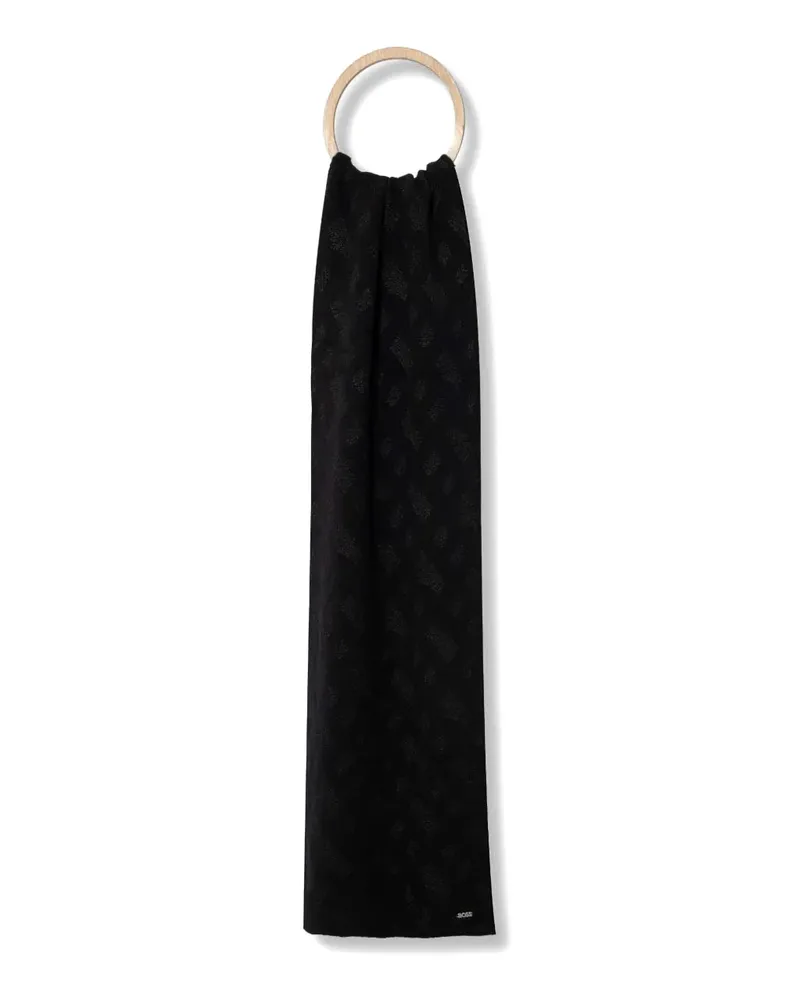 HUGO BOSS Schal mit Logo - Schwarz Schwarz