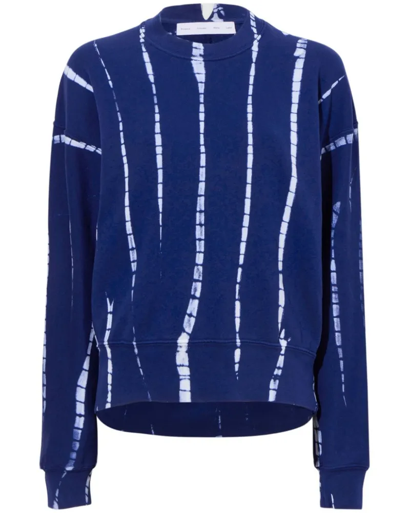 Proenza Schouler Blake Sweatshirt mit Batik-Print Blau