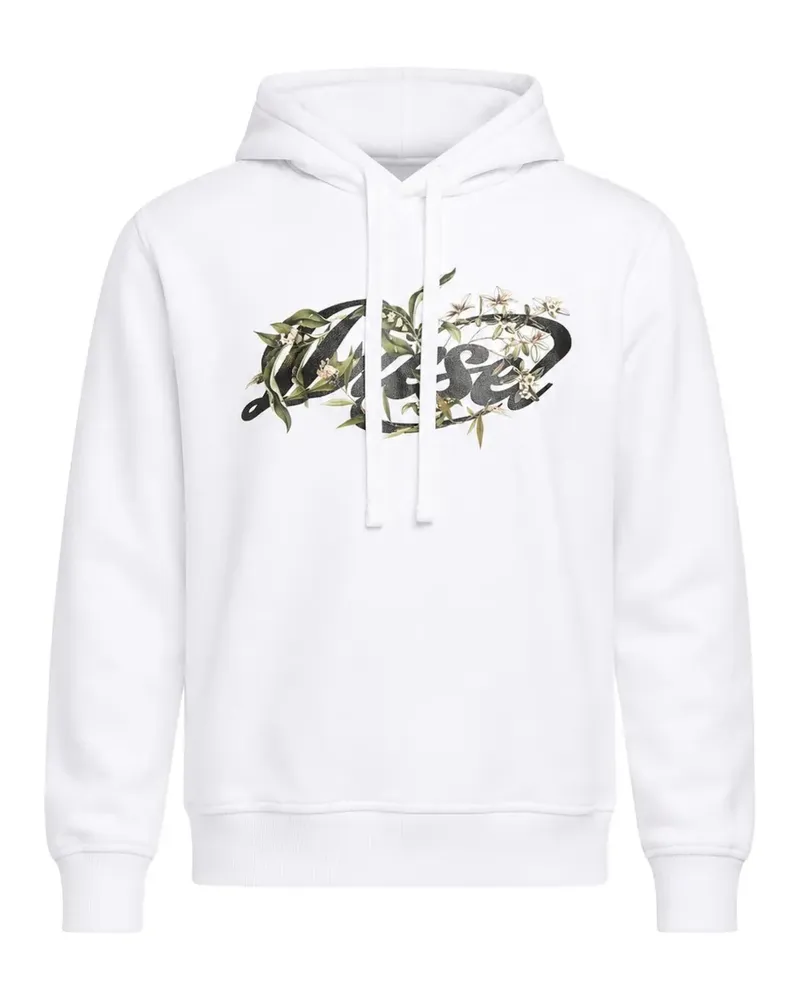 Diesel logo-print floral hoodie - Weiß Weiß
