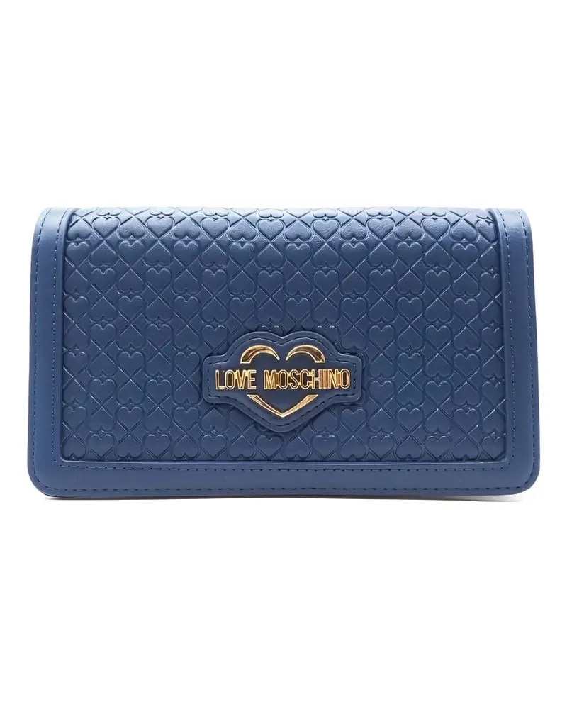 Moschino Tasche mit Logo-Schild in Herzform - Blau Blau