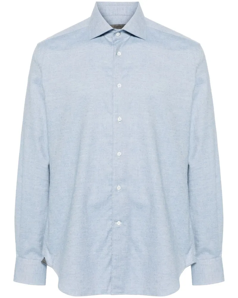 Corneliani Meliertes Hemd - Blau Blau