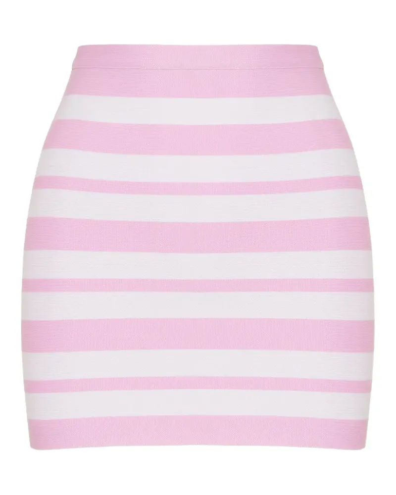 Hervé Léger Gestreifter The Spotlight Minirock - Rosa Rosa