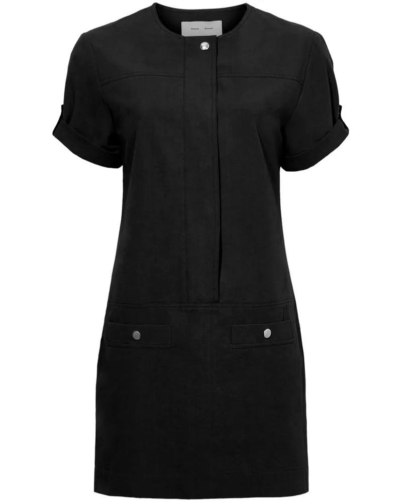 Proenza Schouler Kurzärmeliges Minikleid - Schwarz Schwarz