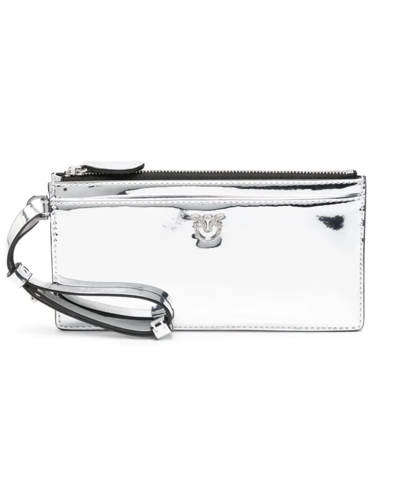 Pinko Portemonnaie mit Metallic-Effekt - Silber Silber
