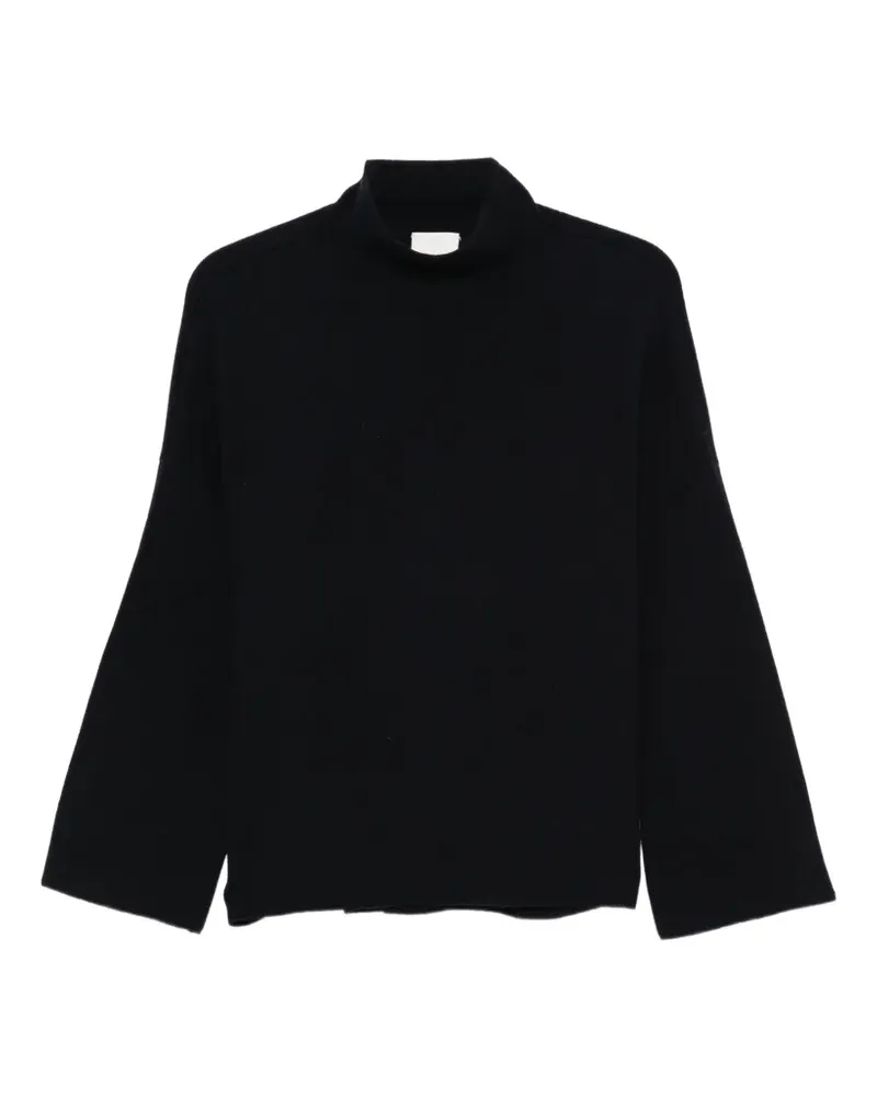 ALLUDE V-Ausschnitt-Pullover mit überschnittenen Schultern - Blau Blau