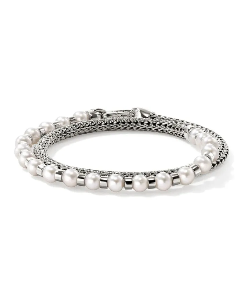 John Hardy JH Essential Wrap Perlenarmband - Silber Silber