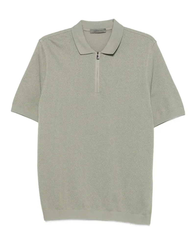 Corneliani Poloshirt mit Reißverschluss - Grün Grün