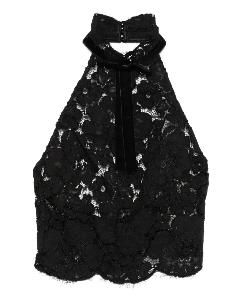 Retrofête Ravenna Oberteil aus Spitze - Schwarz Schwarz