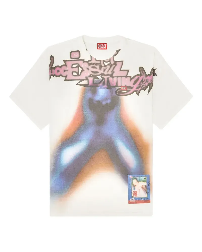 Diesel T-Boxt-V13 T-Shirt mit Print - Weiß Weiß