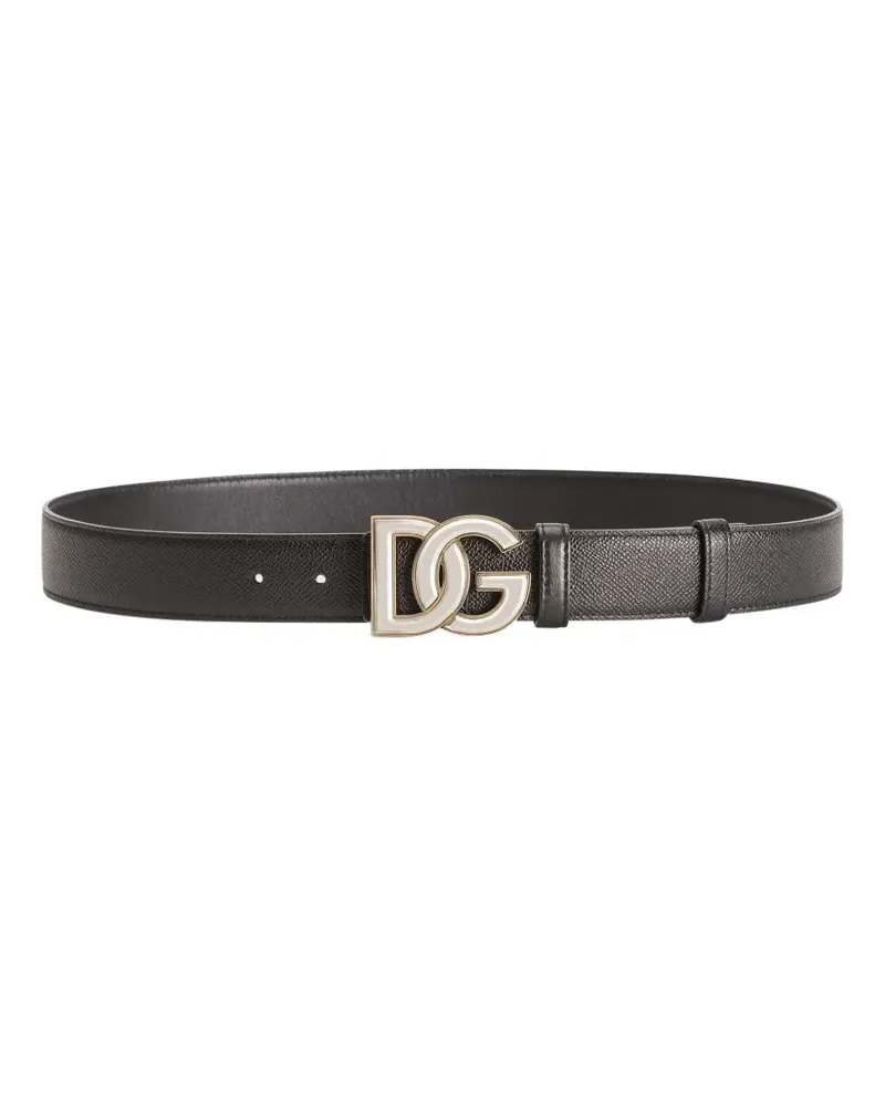 Dolce & Gabbana Gürtel mit Logo-Schnalle - Schwarz Schwarz