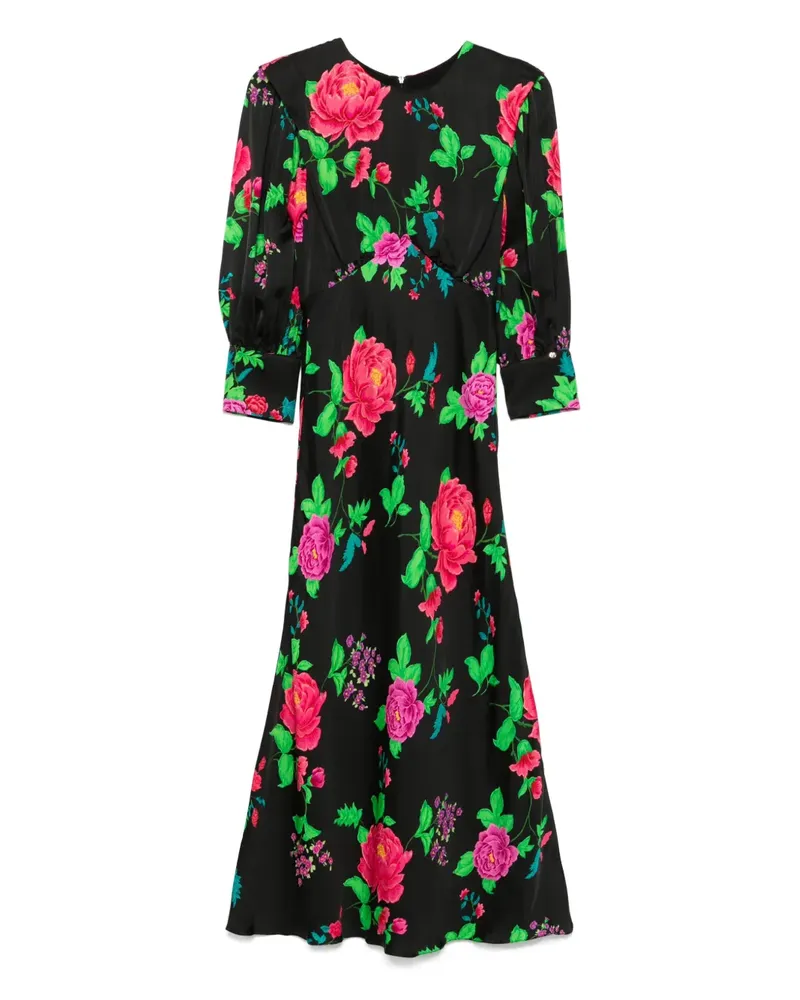 NISSA Midikleid mit Print - Schwarz Schwarz