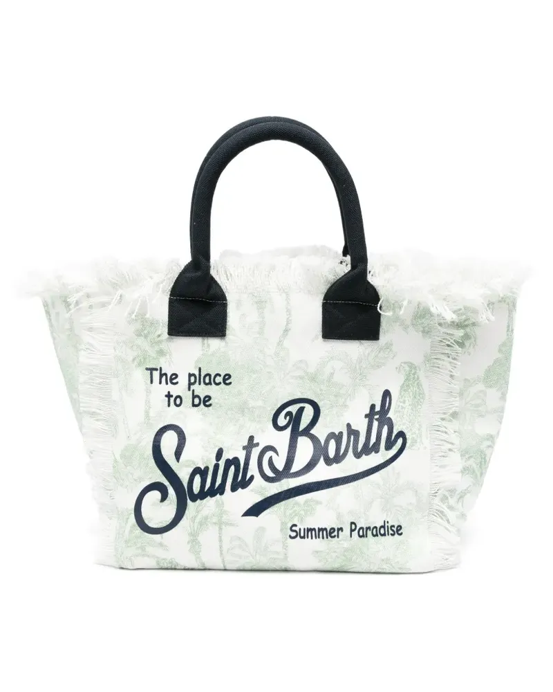 MC2 Saint Barth Vanity Tote Bag mit Leoparden-Print - Weiß Weiß