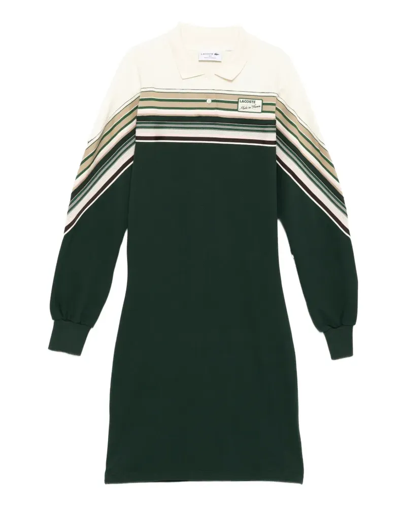 Lacoste Gestreiftes Poloshirtkleid - Grün Grün