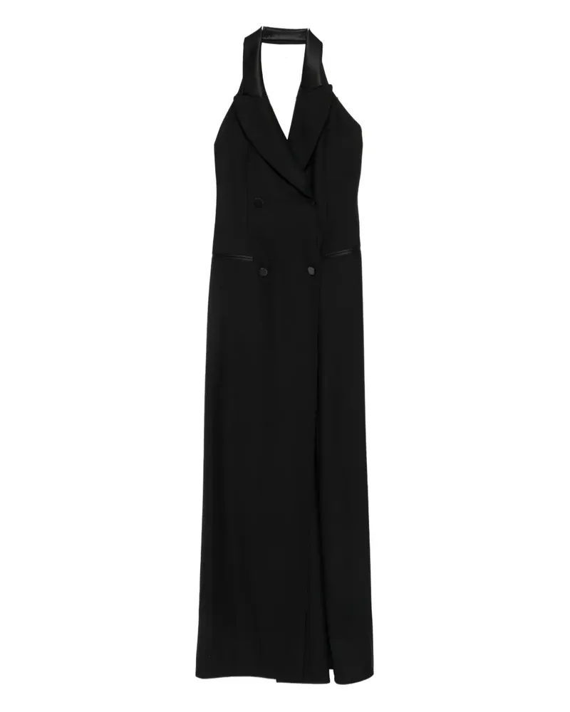 Moschino double-breasted halterneck dress - Schwarz Schwarz