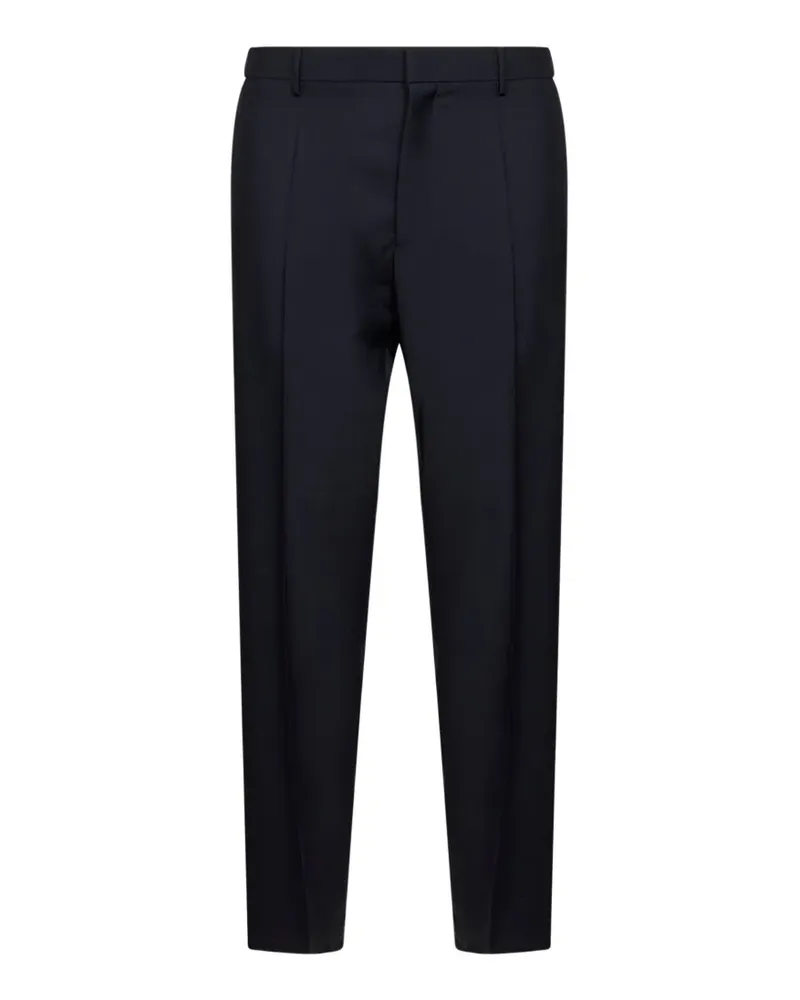 Jil Sander pressed-crease tapered trousers - Blau Blau