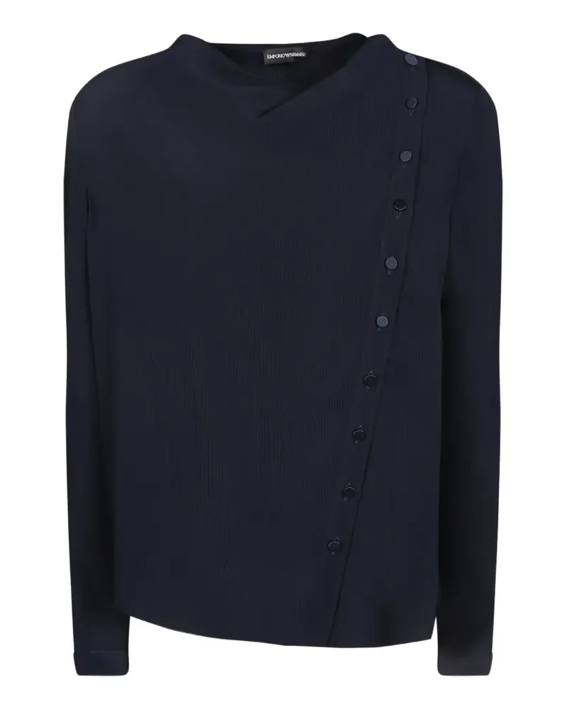 Emporio Armani Canneté Bluse aus Stoff - Blau Blau
