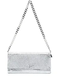 Rosantica Clutch im Metallic-Look mit Pailletten Silber