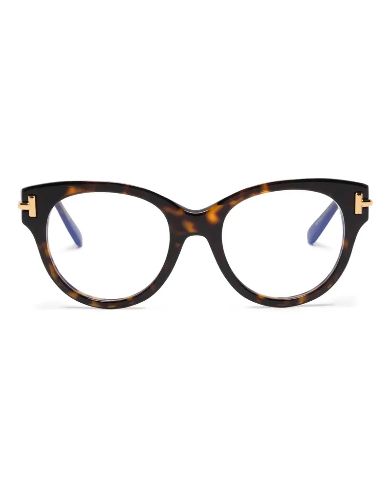 Tom Ford Brille mit rundem Gestell - Braun Braun