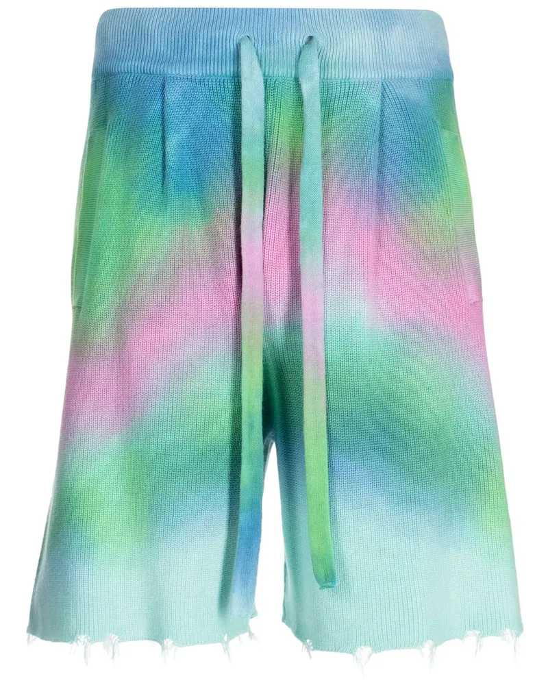 Laneus Gerippte Shorts mit Batikmuster - Mehrfarbig Mehrfarbig