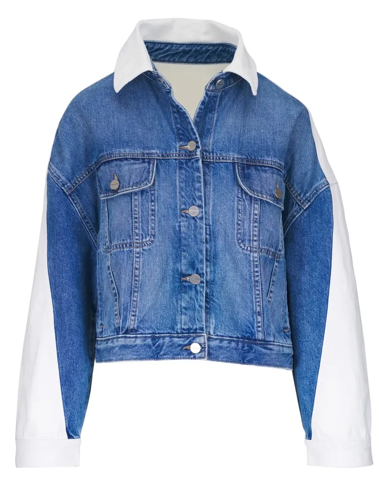 TWP Jeansjacke im Patchwork-Look - Blau Blau