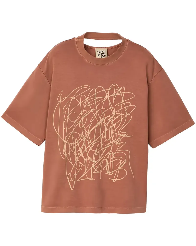 Camper T-Shirt mit Cut-Outs - Rot Rot