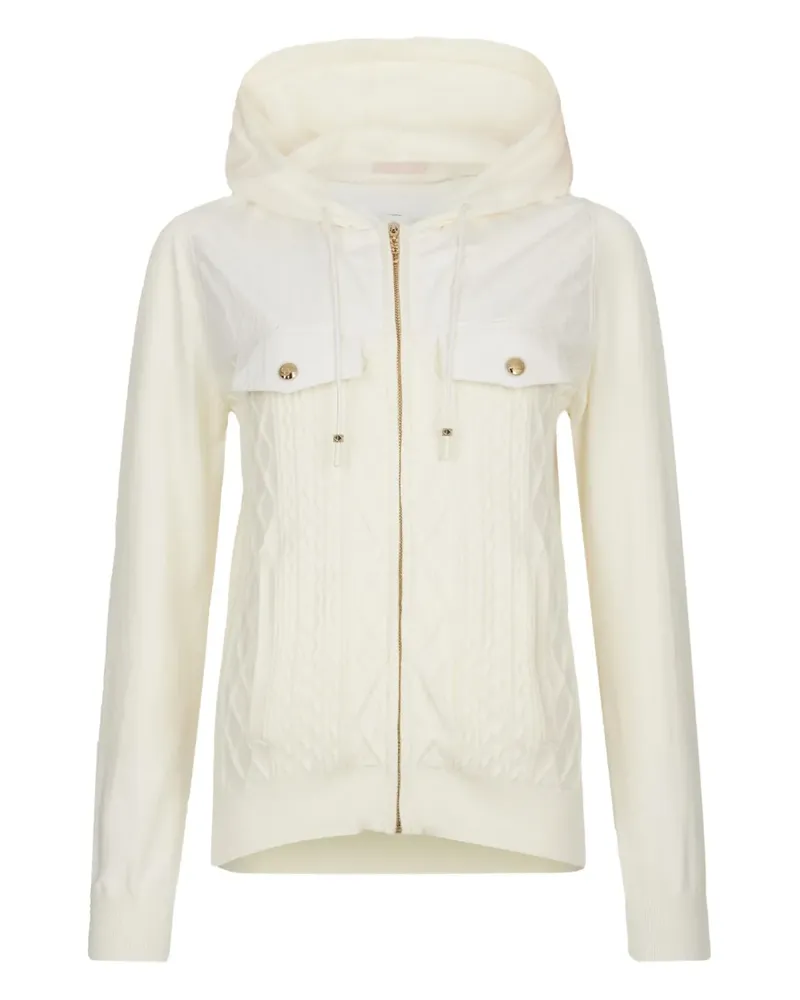 Liu Jo Kapuzenjacke mit Zopfmuster - Weiß Weiß