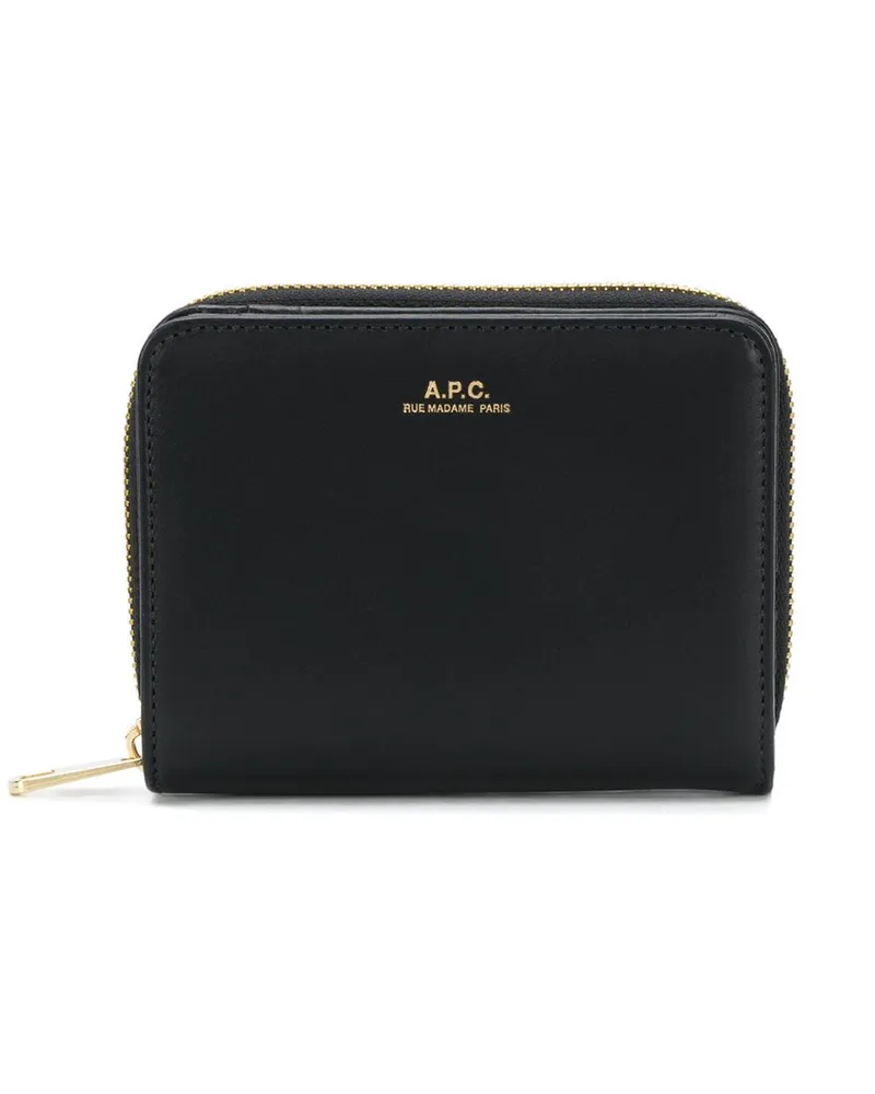 A.P.C. Portemonnaie mit Logo - Schwarz Schwarz