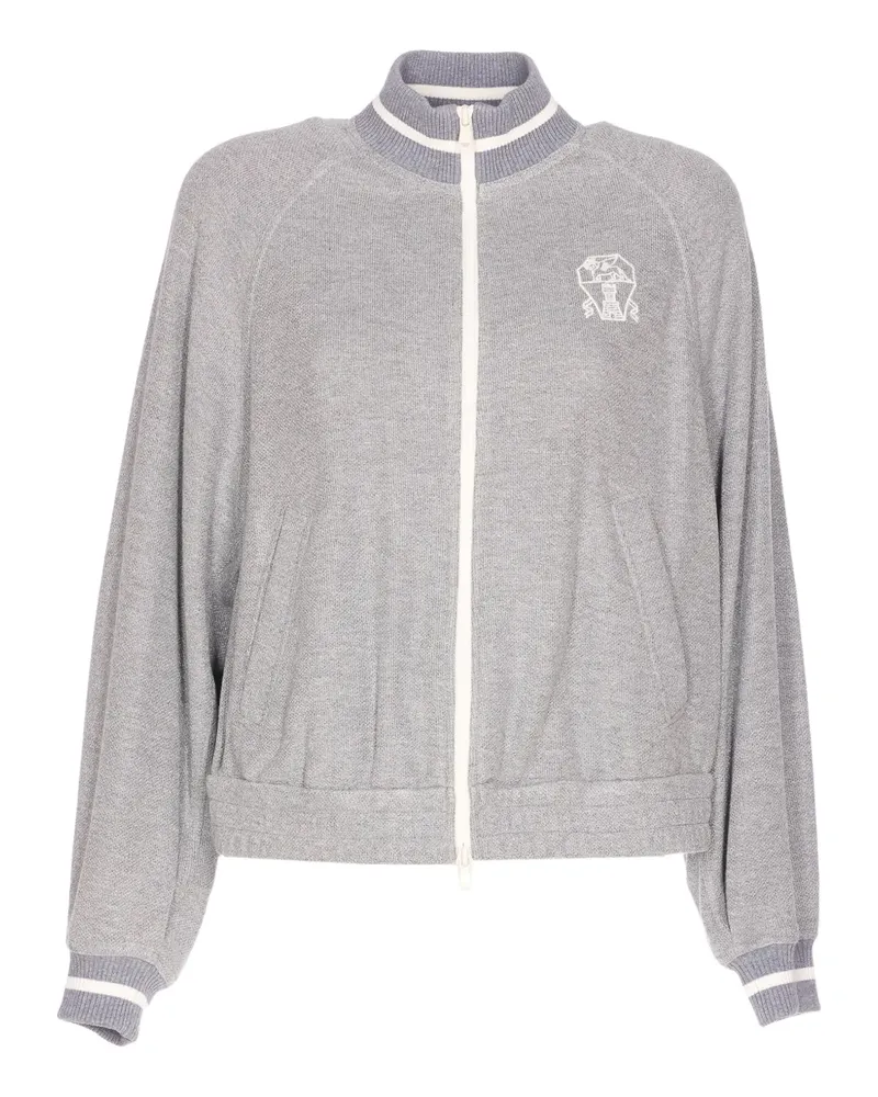 Brunello Cucinelli Sweatshirt mit Logo-Stickerei - Grau Grau