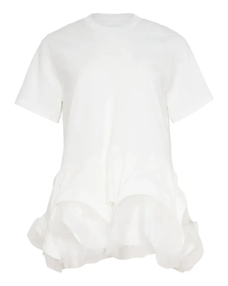 Noir Kei Ninomiya T-Shirt mit Schößchen - Weiß Weiß