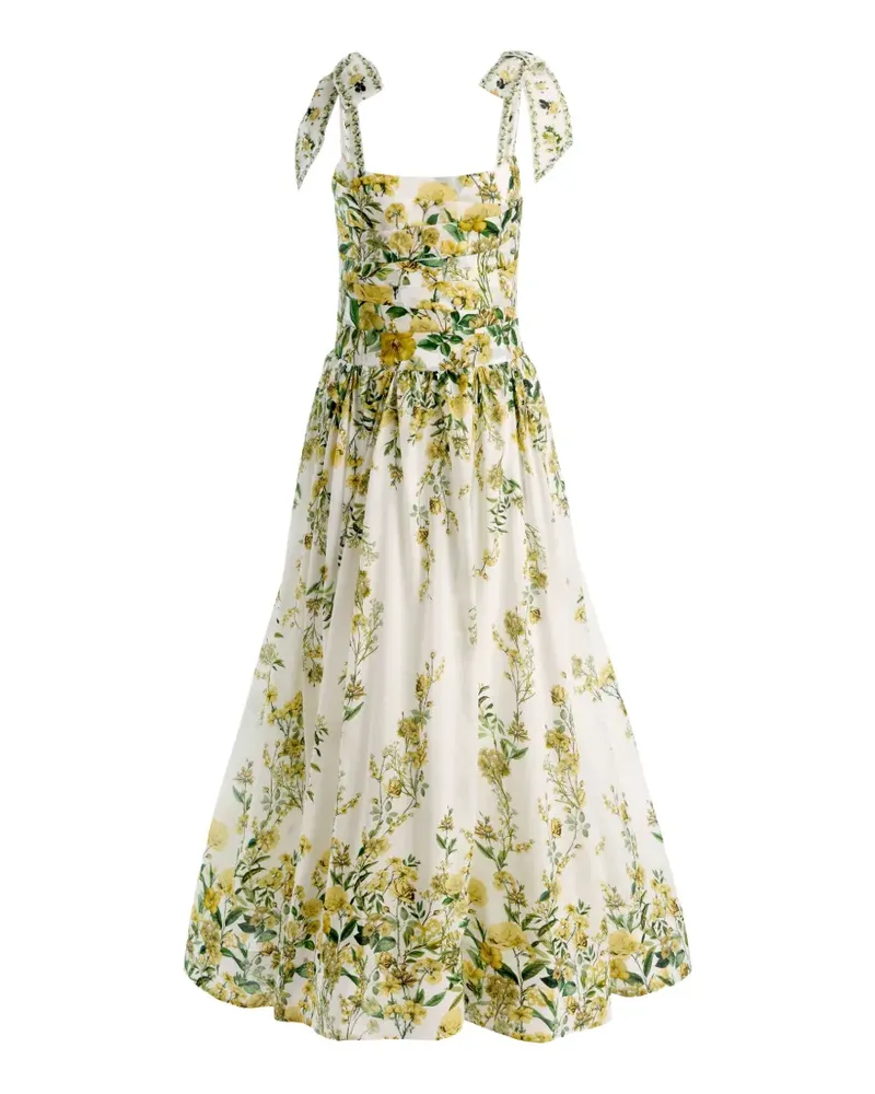 Alice + Olivia Haven floral-print lace-trim maxi dress - Weiß Weiß