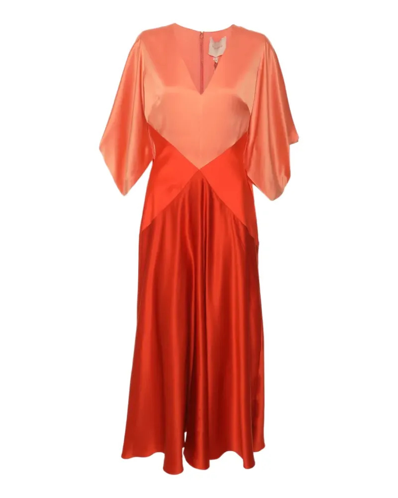 Roksanda Ilincic Midikleid mit drapierten Ärmeln - Orange Orange
