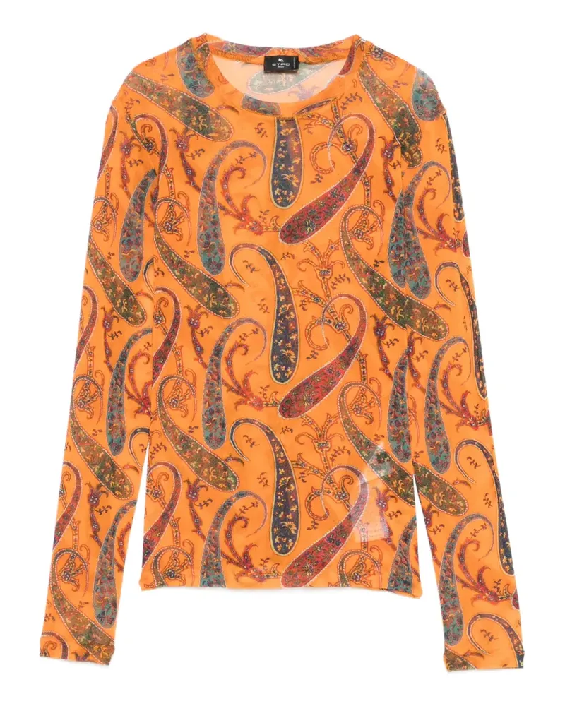 Etro paisley-print top - Orange Orange