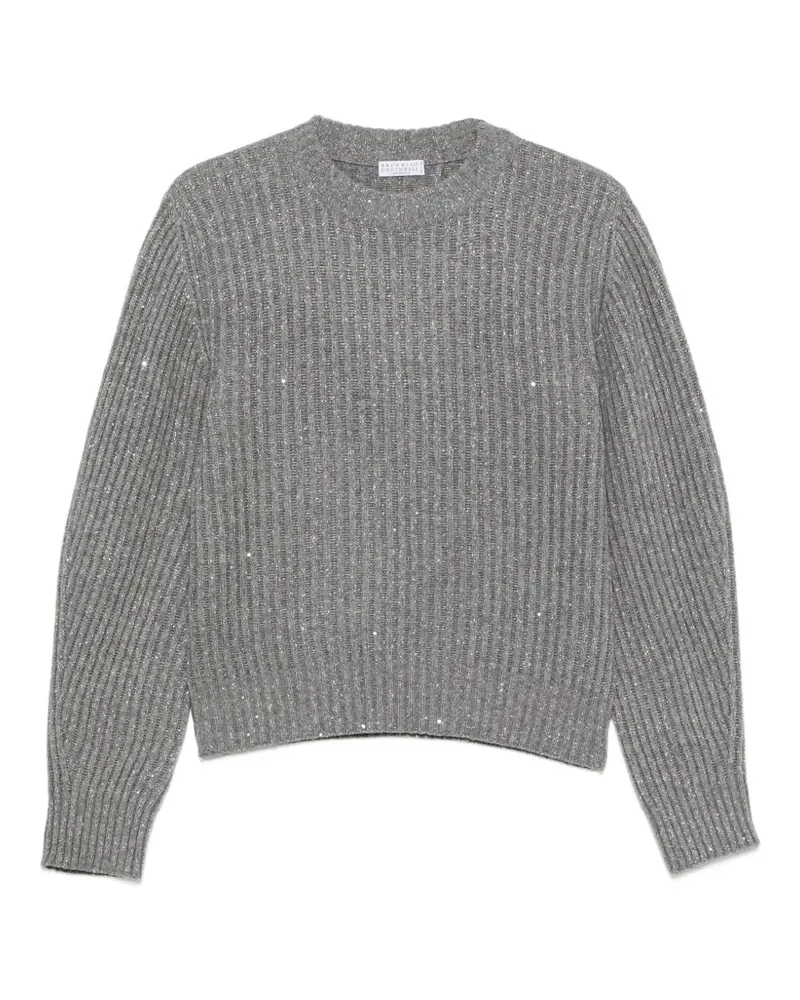 Brunello Cucinelli Top mit Pailletten - Grau Grau