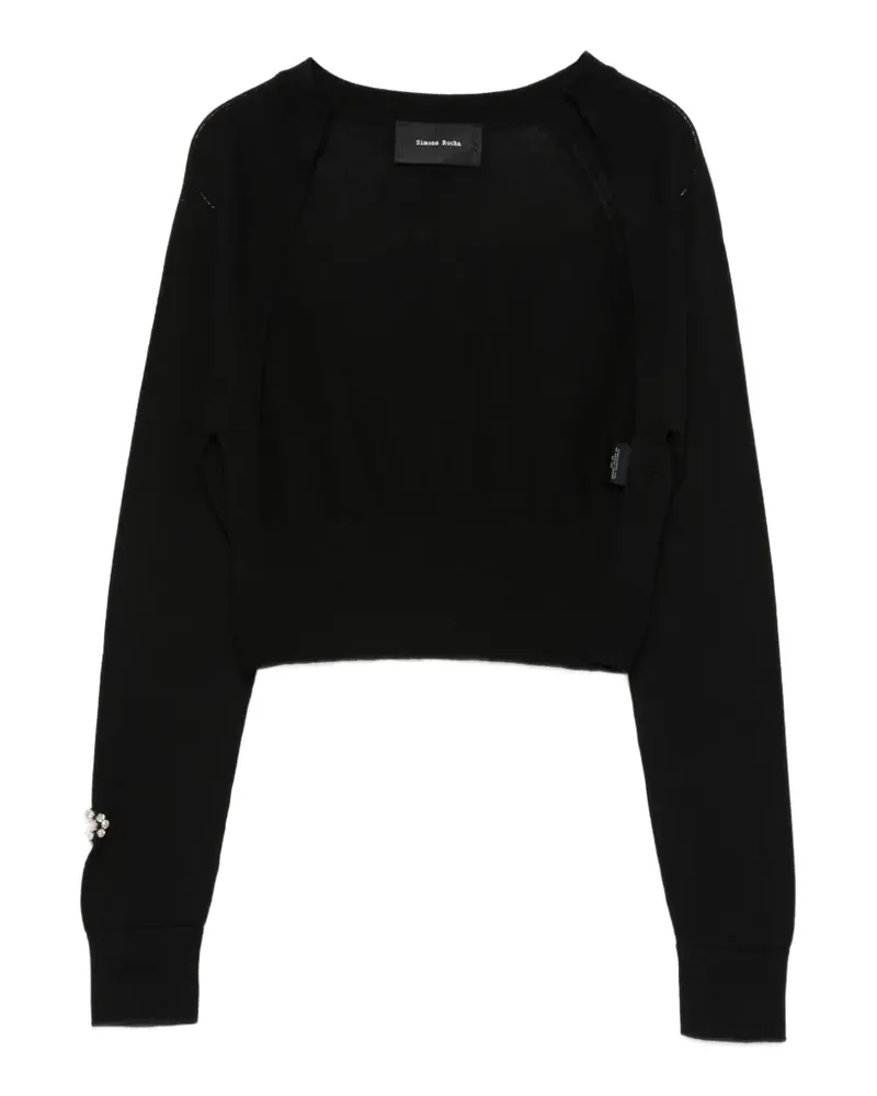 Simone Rocha pearl embellished cardigan - Schwarz Schwarz