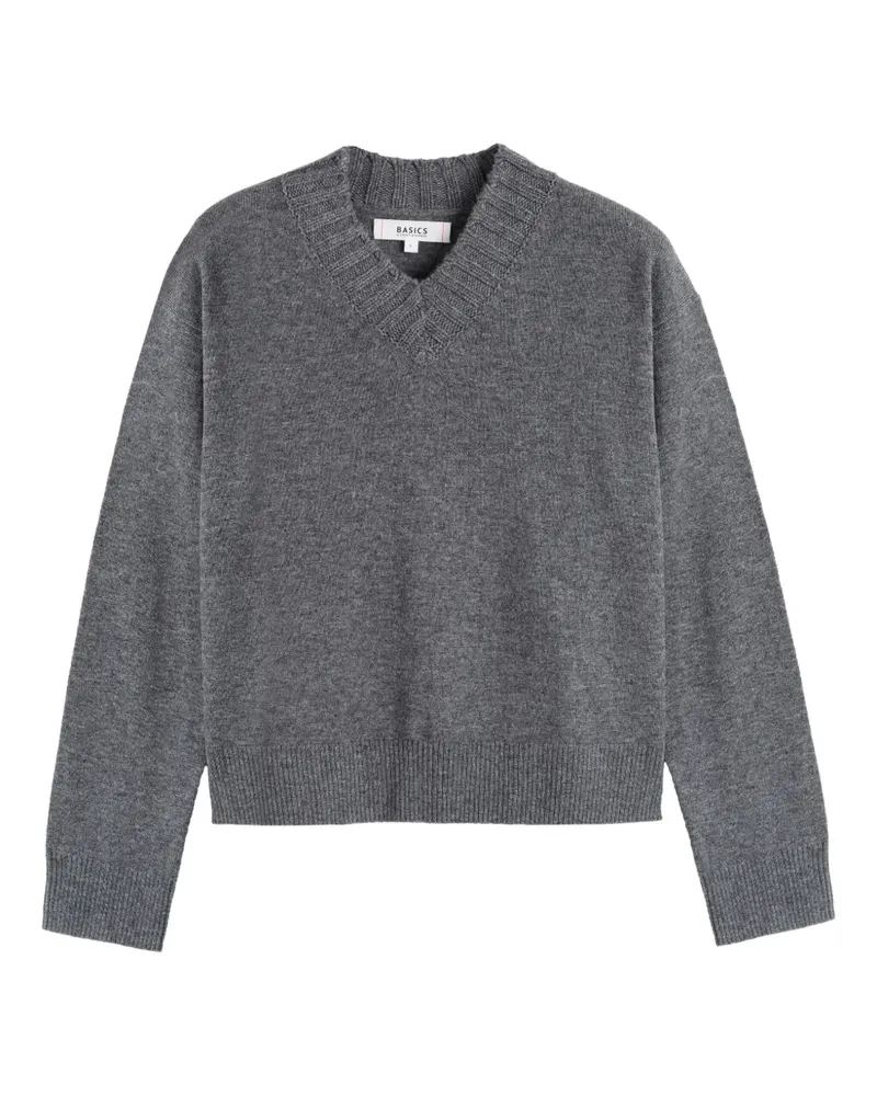 Chinti & Parker Gerippter Pullover mit V-Ausschnitt - Grau Grau