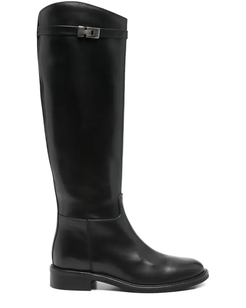 Julie Dee Stiefel mit Schnallenverschluss 30mm - Schwarz Schwarz