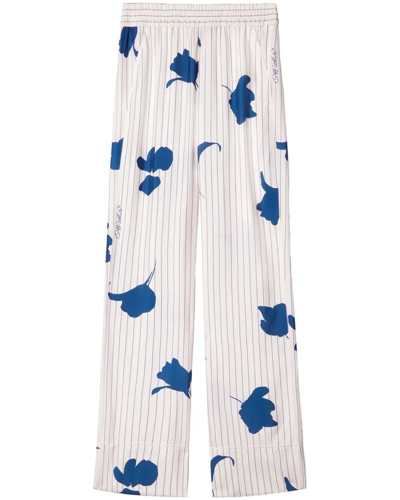 OFF-WHITE Hose mit Blumen-Print - Weiß Weiß