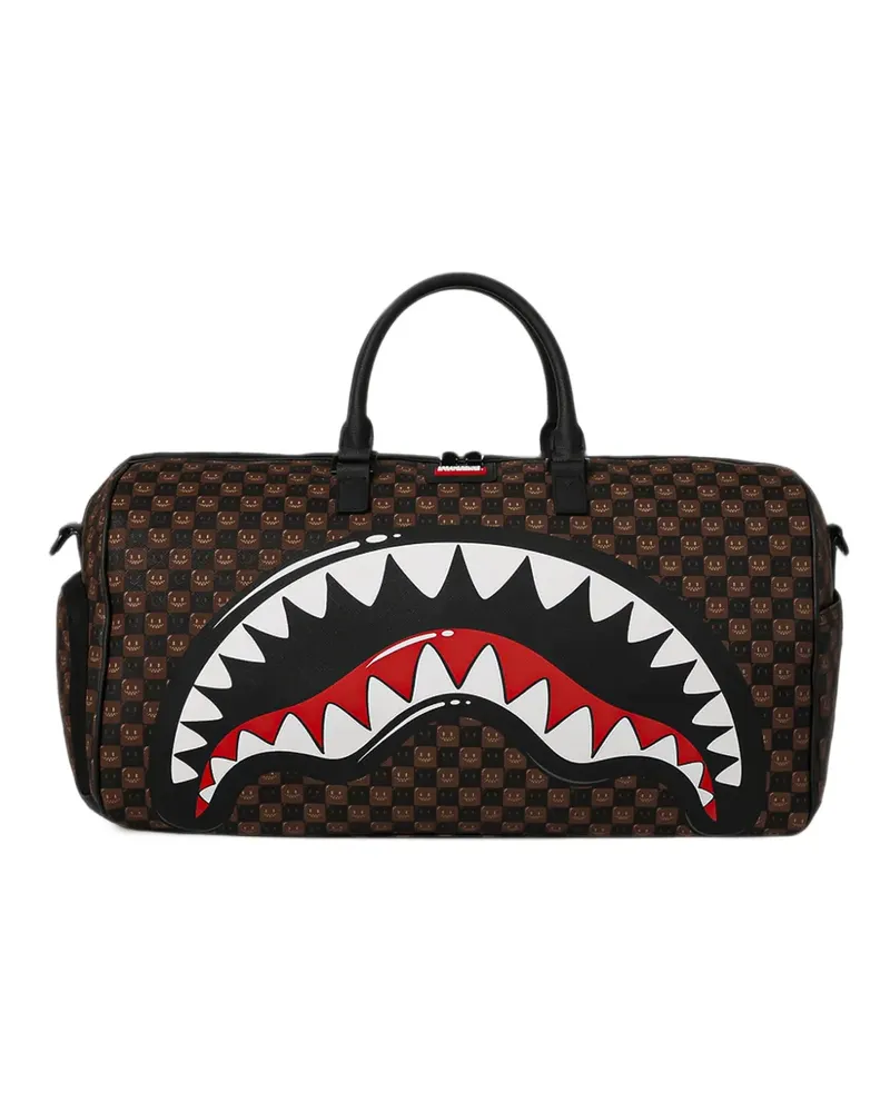 Sprayground Mini Sharks In Paris Reisetasche mit Check - Braun Braun