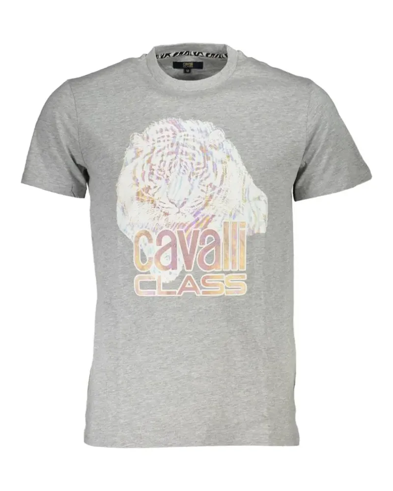 Roberto Cavalli iridescent tiger-print T-shirt - Grau Grau
