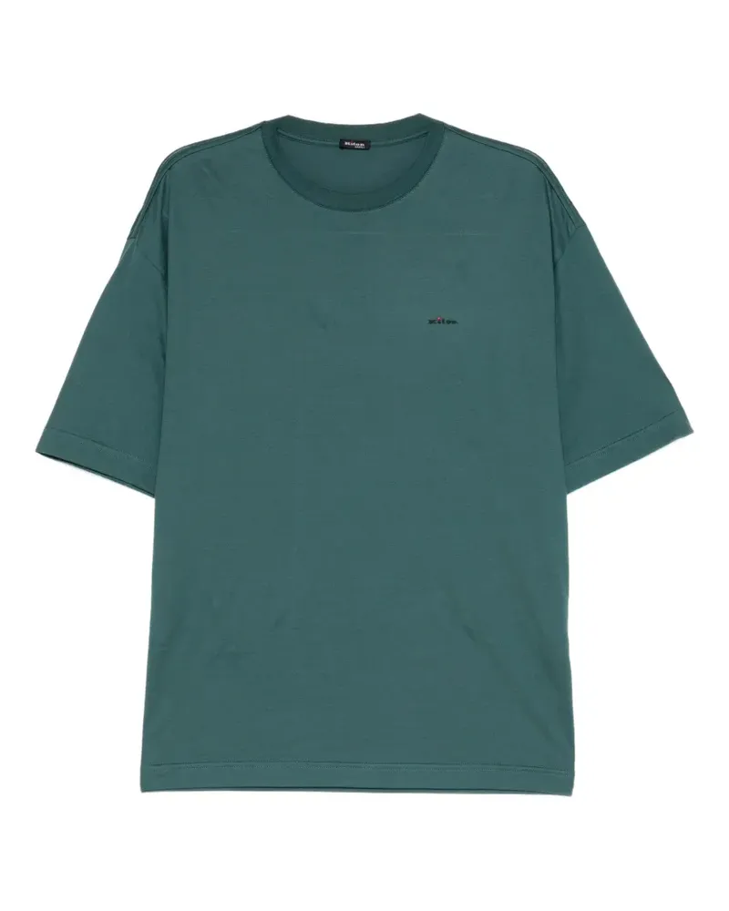 Kiton T-Shirt mit Logo-Stickerei - Blau Blau