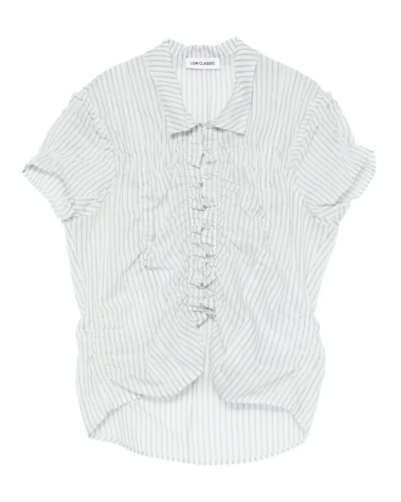 LOW CLASSIC striped ruffled shirt - Weiß Weiß