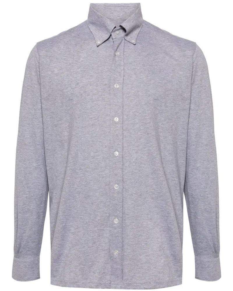 N.Peal Hemd mit Button-down-Kragen Grau