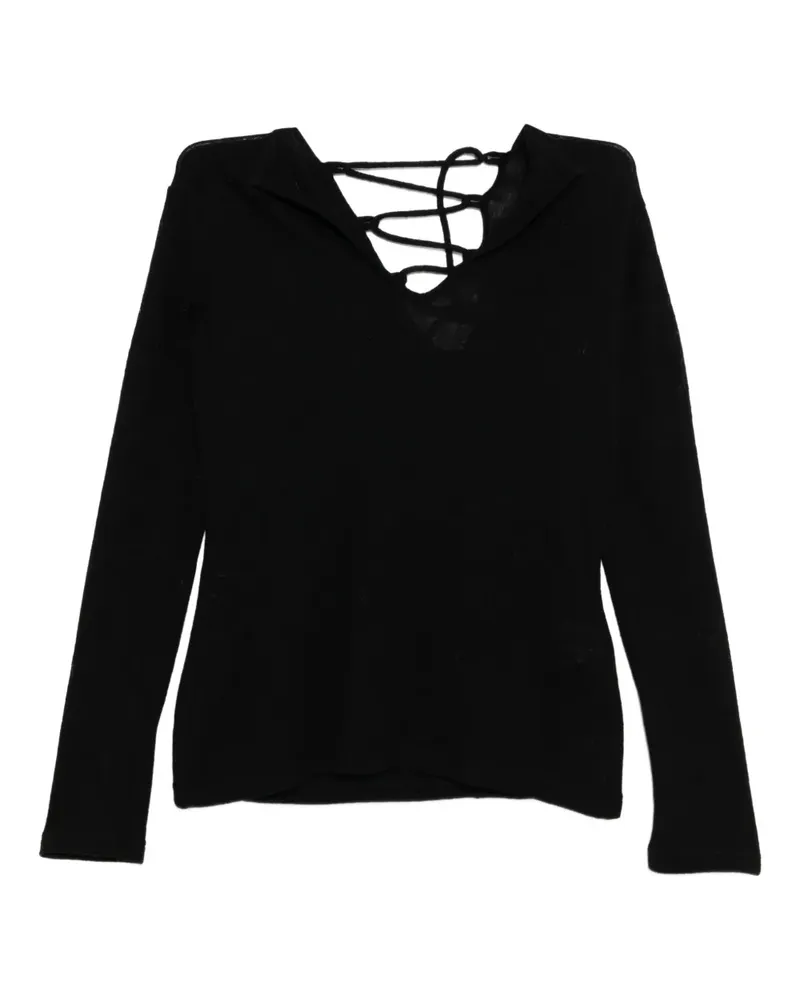 Yohji Yamamoto Strick mit Schnürung - Schwarz Schwarz