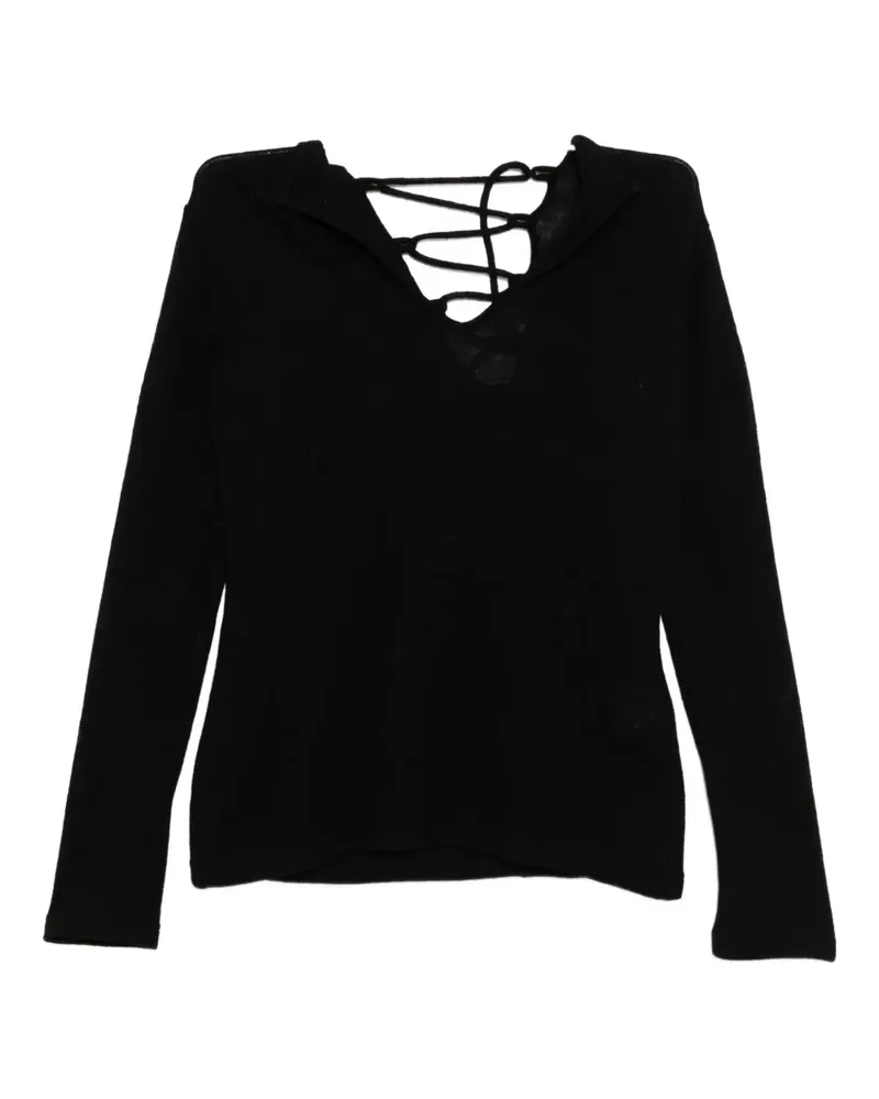 Yohji Yamamoto lace-up back knitwear - Schwarz Schwarz