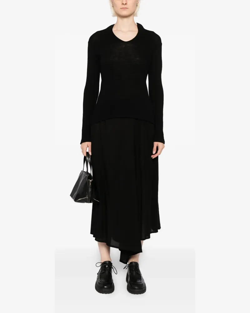 Yohji Yamamoto lace-up back knitwear - Schwarz Schwarz